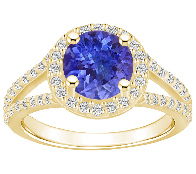 Affinity Gems 2.00 cttw Tanzanite & Diamond Ring, 14K Gold — View 5