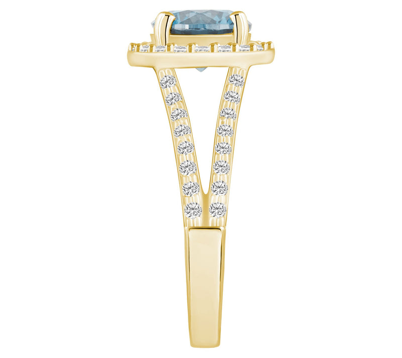 Affinity Gems Aquamarine & 0.55 cttw Diamond Ring, 14K Gold — View 7