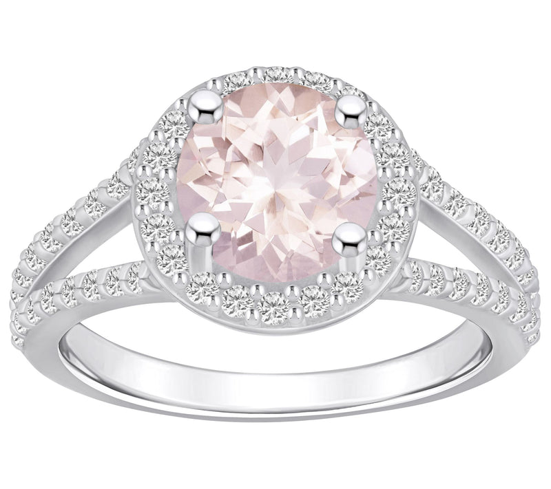 Affinity Gems Morganite & 0.55 cttw Diamond Ring, 14K Gold — View 5