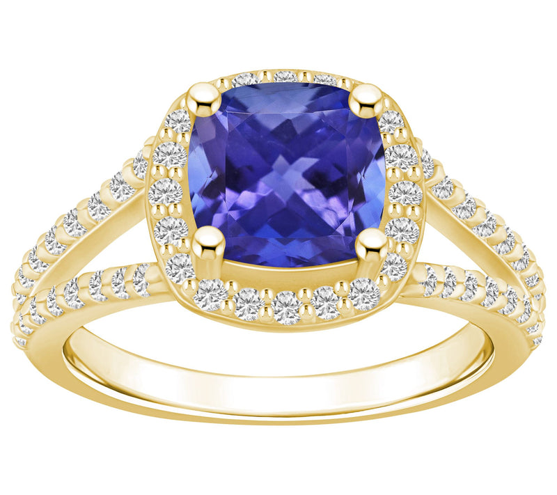 Affinity Gems Tanzanite & 0.55 cttw Diamond Rin, 14K Gold — View 5
