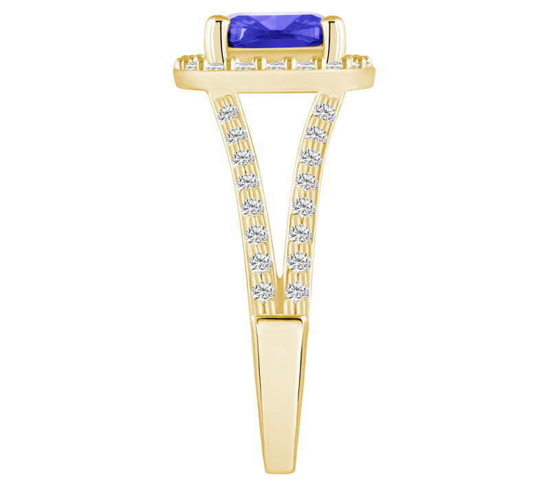 Affinity Gems Tanzanite & 0.55 cttw Diamond Rin, 14K Gold — View 7