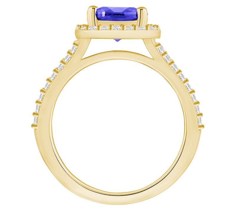 Affinity Gems Tanzanite & 0.55 cttw Diamond Rin, 14K Gold — View 6