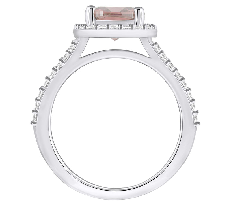 Affinity Gems Cushion Cut Morganite & Diamond Ring, 14K Gold — View 8