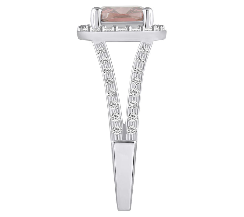 Affinity Gems Cushion Cut Morganite & Diamond Ring, 14K Gold — View 9