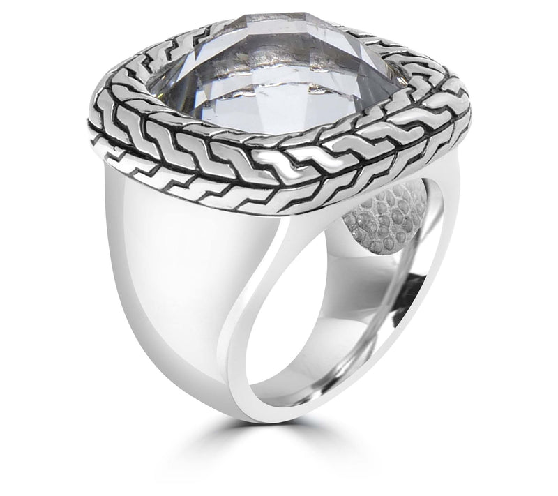 Steel by Design Faceted Crystal Cocktail Ring — View 6