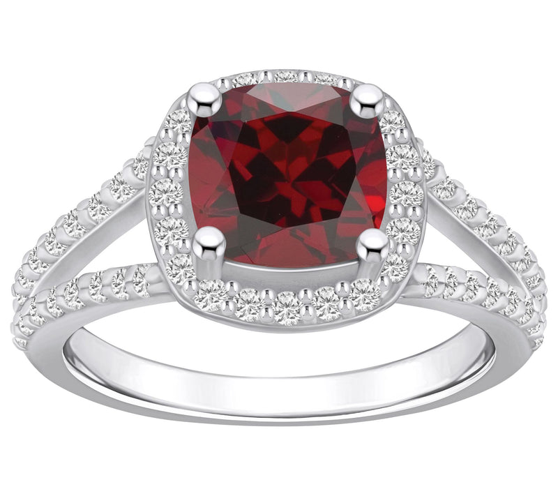 Affinity Gems Cushion Cut Gemstone & Diamond Ring, 14K — View 9