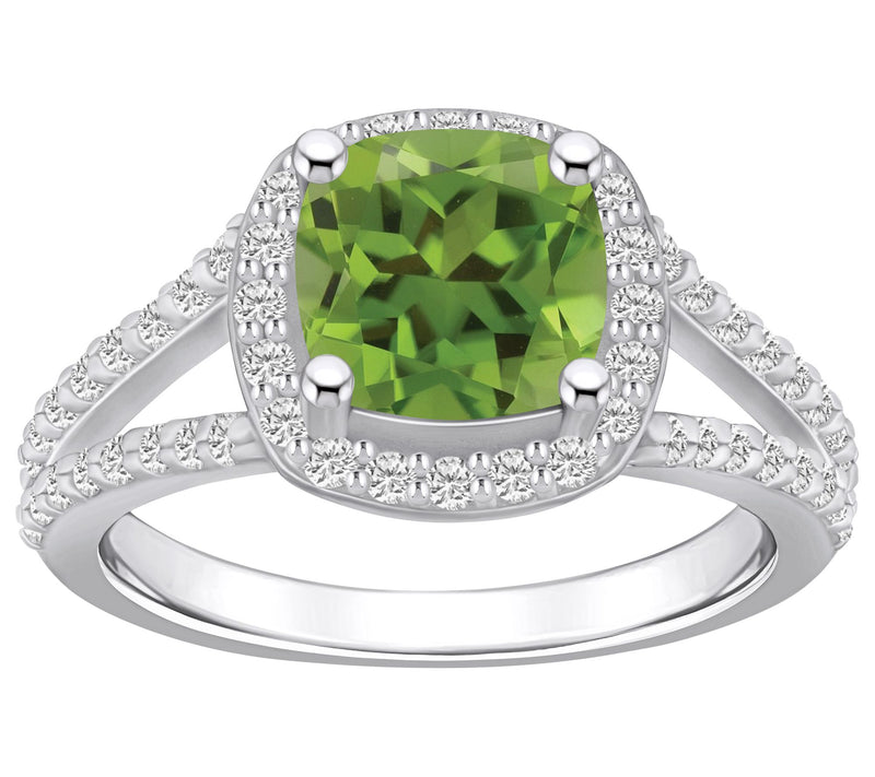 Affinity Gems Cushion Cut Gemstone & Diamond Ring, 14K — View 11