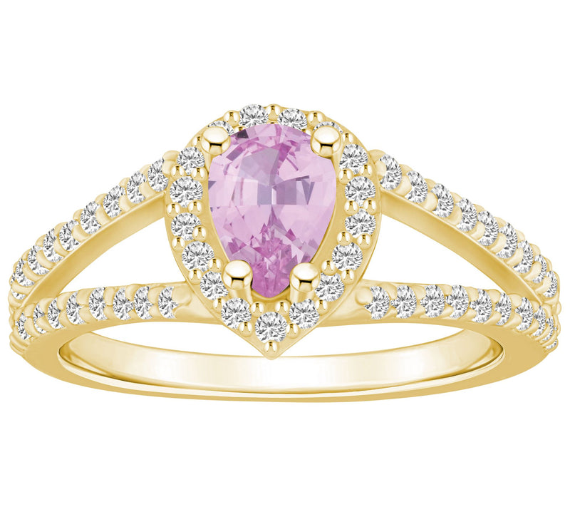 Affinity Gems Pear Gemstone & 0.50 cttw Diamond Ring, 14K Gold — View 5