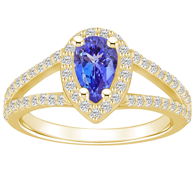 Affinity Gems Tanzanite 0.55 cttw Diamond Ring,14K Gold — View 5