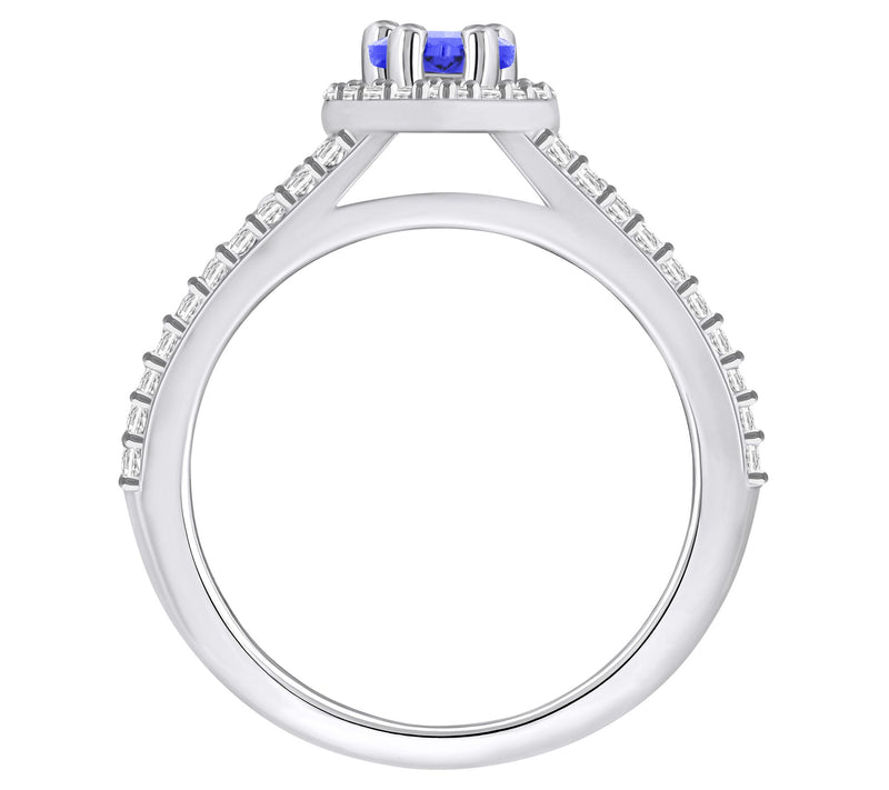 Affinity Gems Tanzanite 0.55 cttw Diamond Ring,14K Gold — View 6