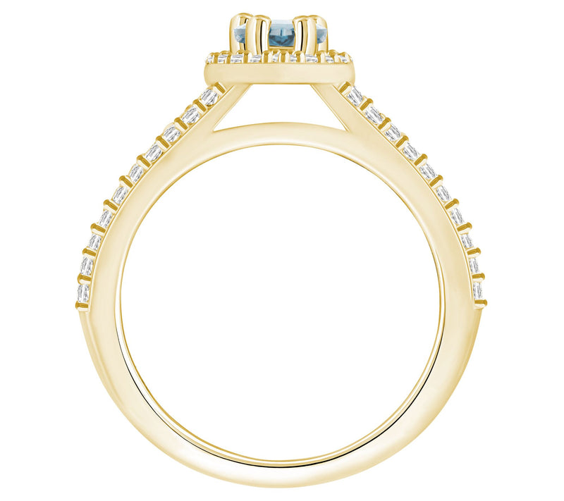 Affinity Gems Aquamarine & 0.55 cttw Diamond Ring, 14K Gold — View 6