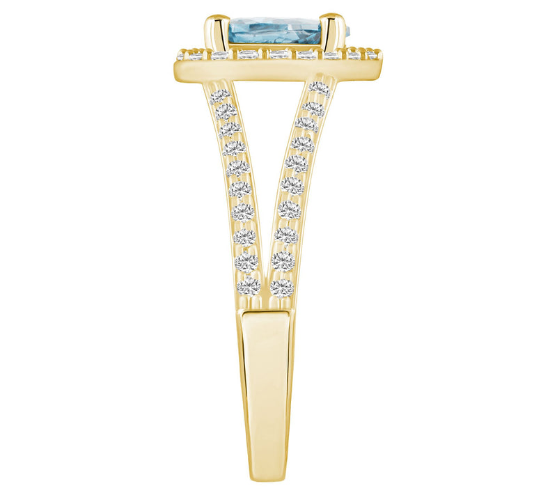 Affinity Gems Aquamarine & 0.55 cttw Diamond Ring, 14K Gold — View 7