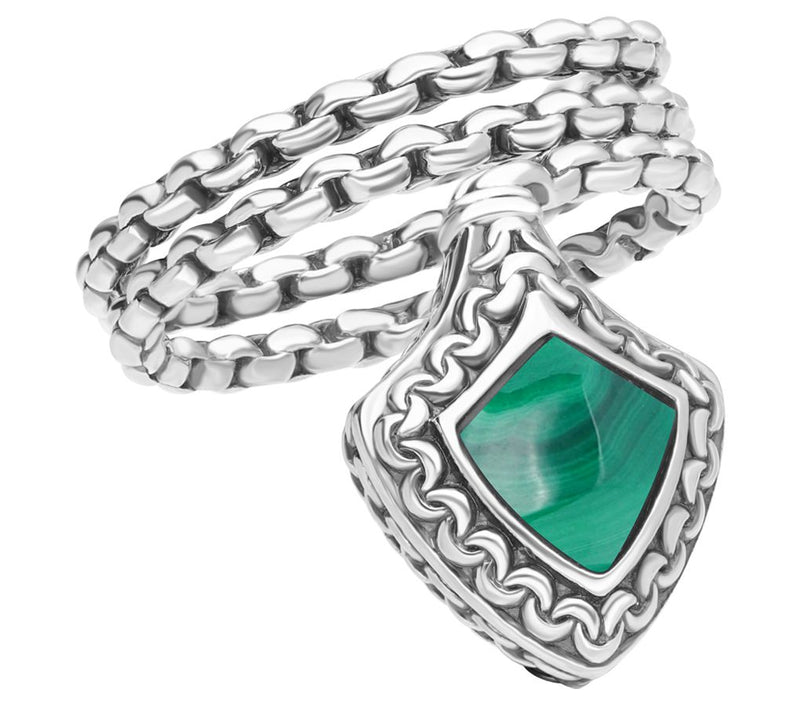Tiffany Kay Studio Sterling Silver Malachite Shield Ring — Main view