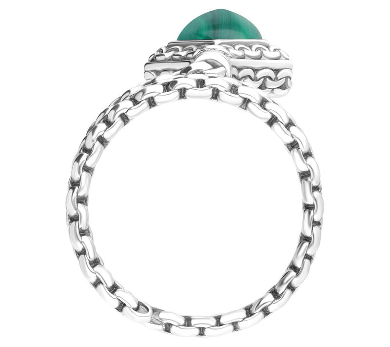 Tiffany Kay Studio Sterling Silver Malachite Shield Ring — View 2