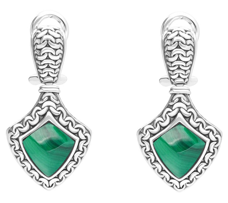 Tiffany Kay Studio Sterling Silver Malachite Shield Earrings — View 3