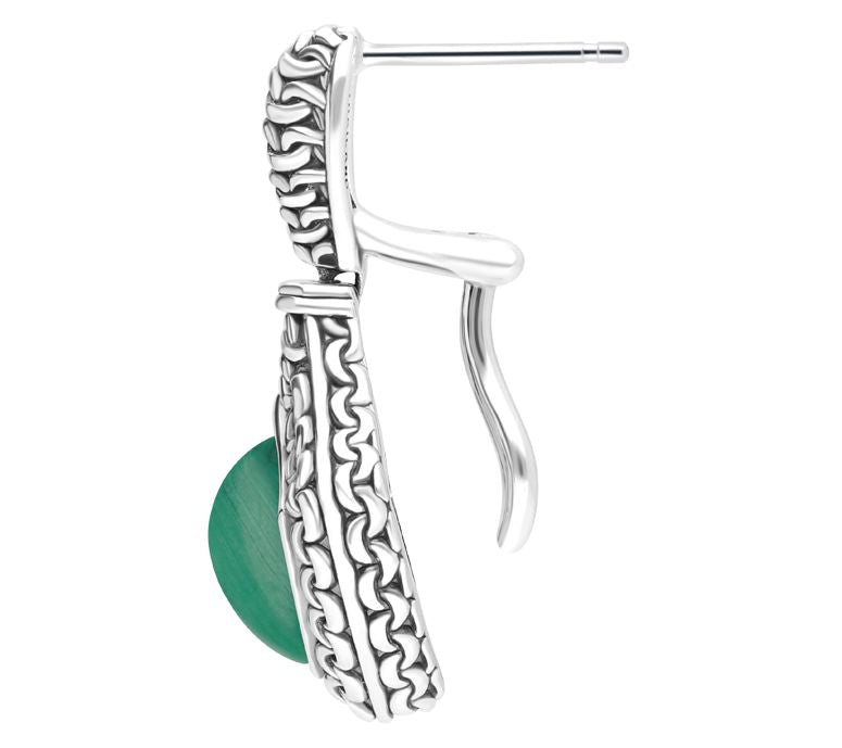 Tiffany Kay Studio Sterling Silver Malachite Shield Earrings — View 5
