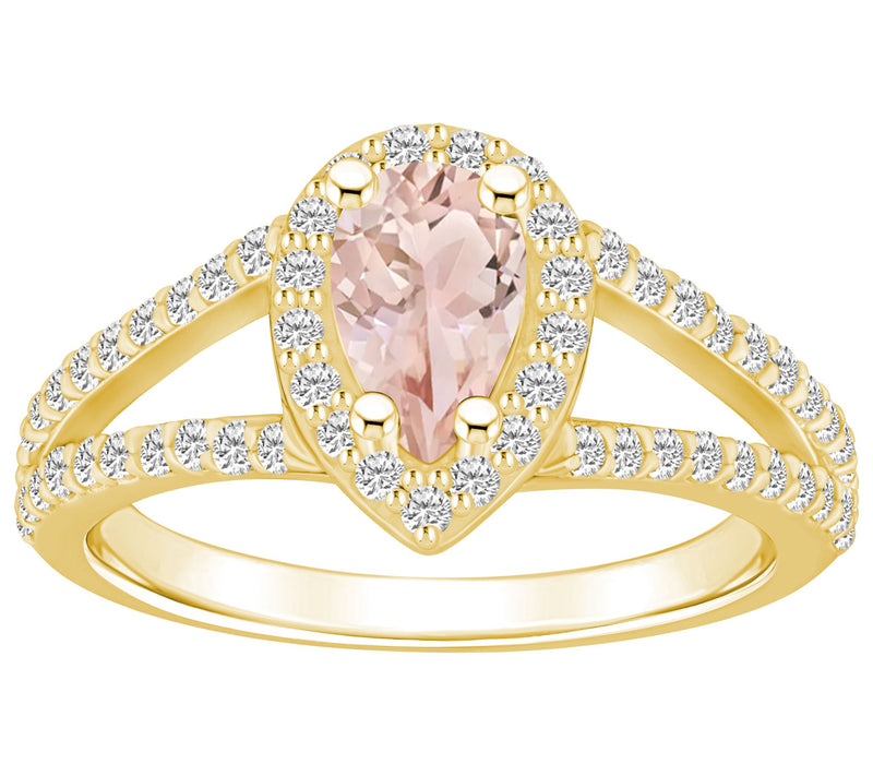 Affinity Gems Morganite & Diamond Ring, 14K Gold — View 7