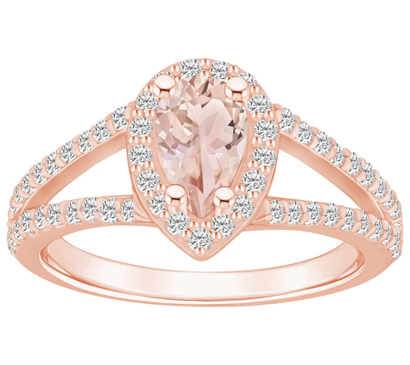 Affinity Gems Morganite & Diamond Ring, 14K Gold — Main view