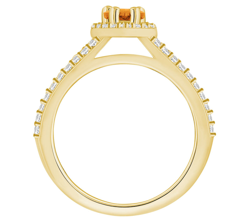 Affinity Gems Pear Gemstone & Diamond Halo Ring, 14K Gold — View 12