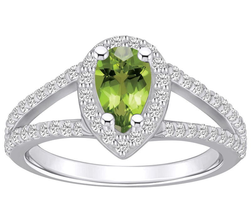 Affinity Gems Pear Gemstone & Diamond Ring, 14K White Gold — View 11