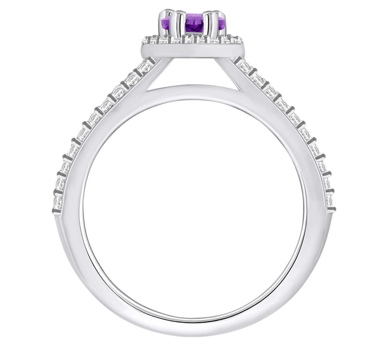 Affinity Gems Pear Gemstone & Diamond Ring, 14K White Gold — View 12