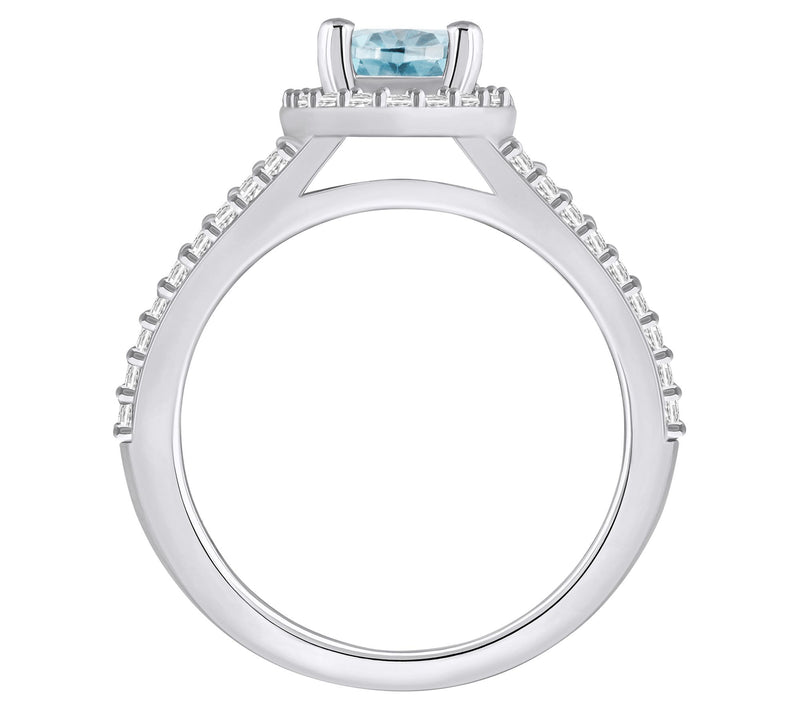 Affinity Gems Oval Aquamarine & Diamond Ring, 1K Gold — View 6