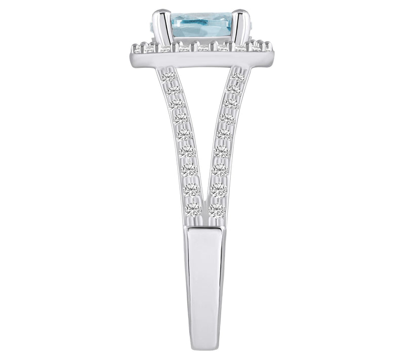 Affinity Gems Oval Aquamarine & Diamond Ring, 1K Gold — View 7