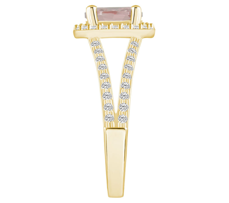 Affinity Gems Morganite & 0.55 cttw Diamond Ring, 14K Gold — View 9