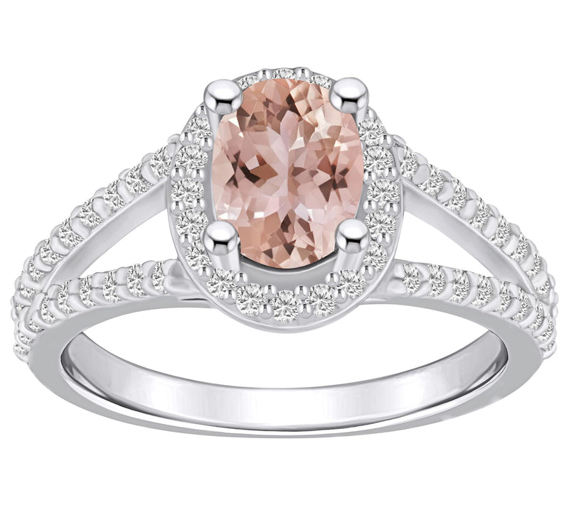 Affinity Gems Morganite & 0.55 cttw Diamond Ring, 14K Gold — View 5