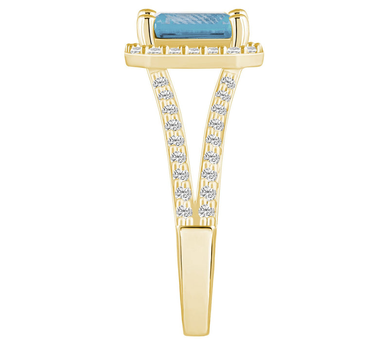 Affinity Gems Aquamarine & Diamond Ring, 14K Gold — View 7