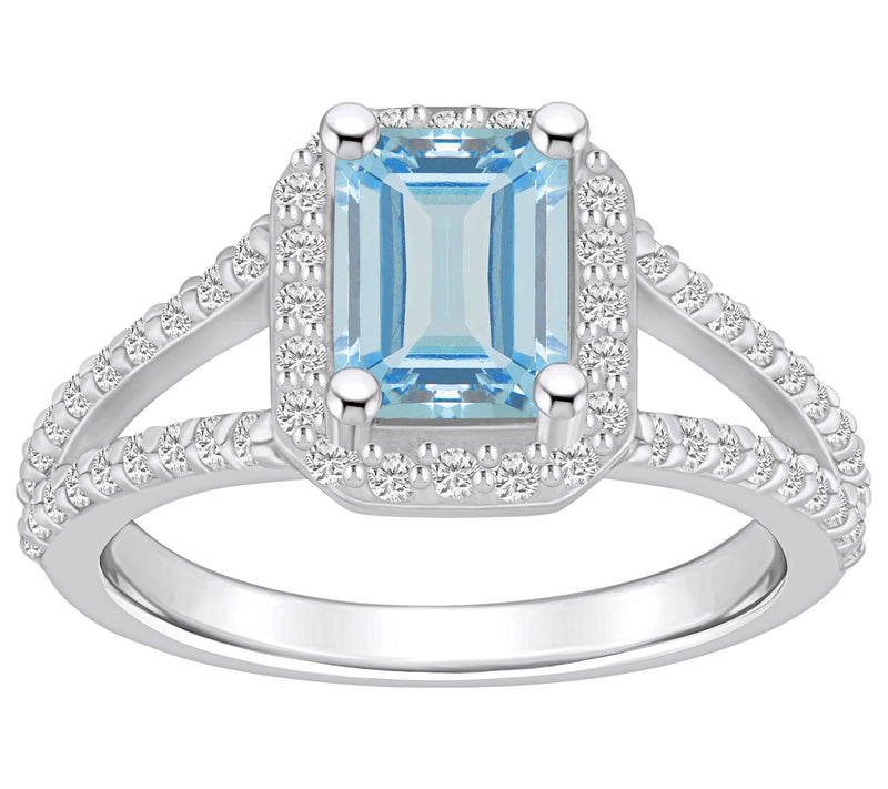 Affinity Gems Aquamarine & Diamond Ring, 14K Gold — Main view