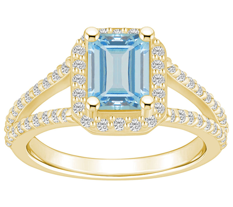 Affinity Gems Aquamarine & Diamond Ring, 14K Gold — View 5