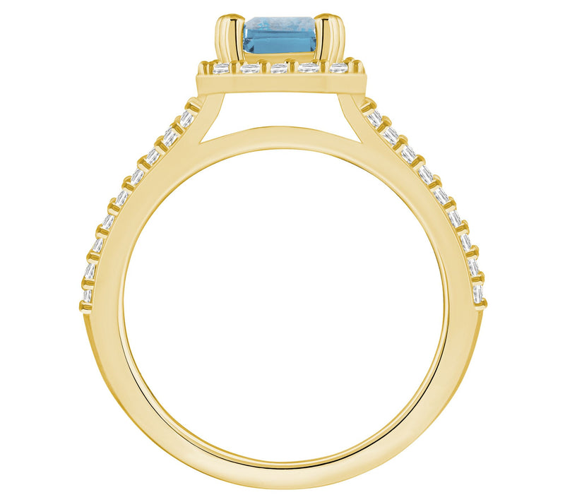 Affinity Gems Aquamarine & Diamond Ring, 14K Gold — View 6