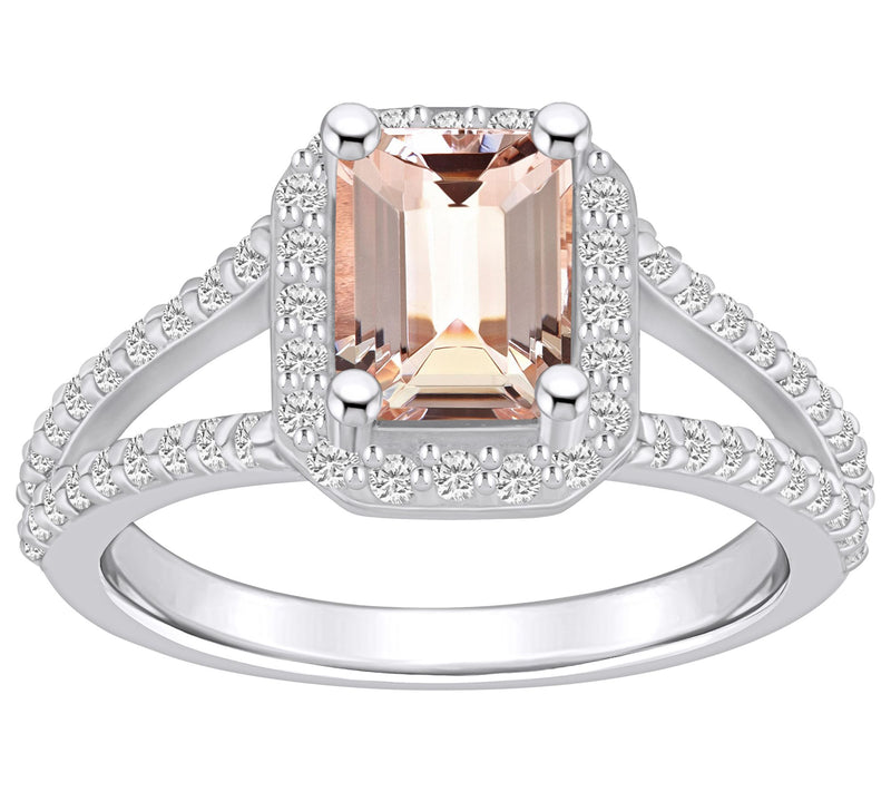 Affinity Gems Morganite & Diamond Ring, 14K Gold — View 5