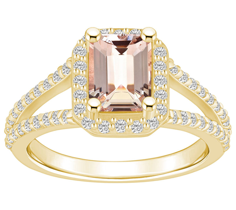 Affinity Gems Morganite & Diamond Ring, 14K Gold — View 7