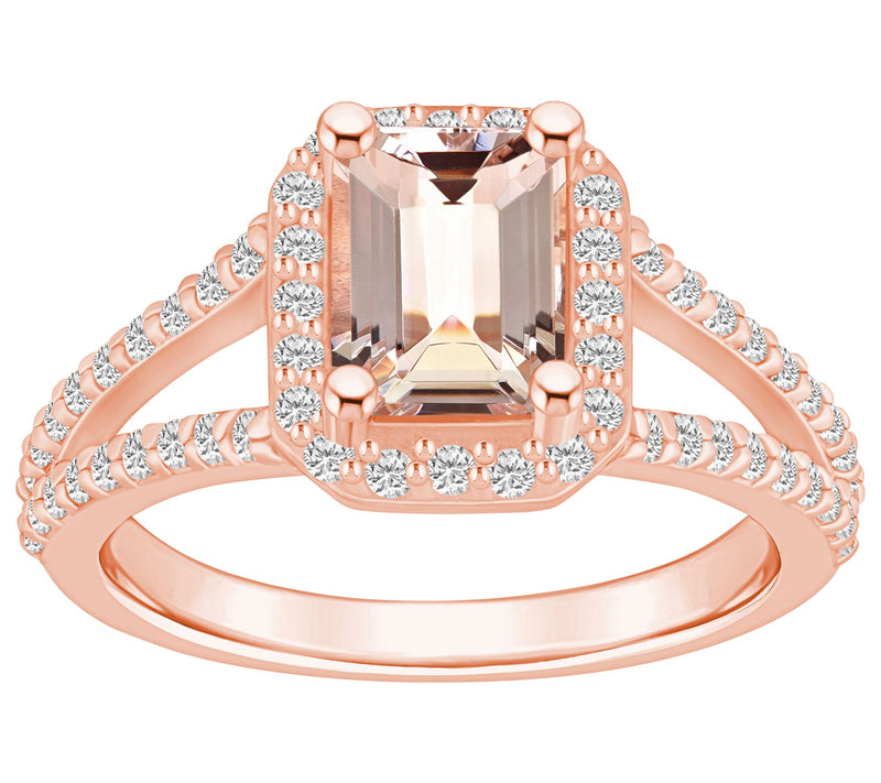 Affinity Gems Morganite & Diamond Ring, 14K Gold — Main view