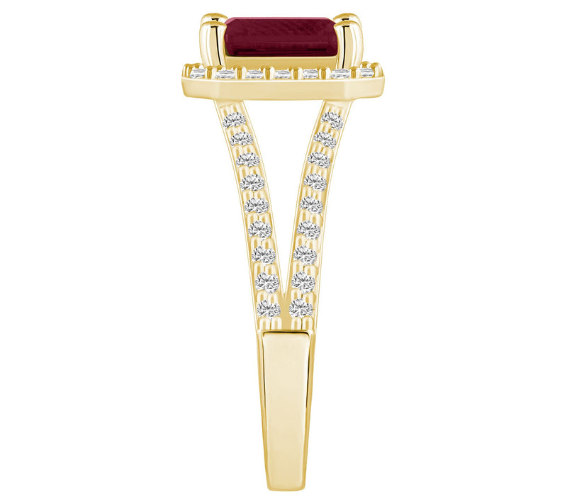 Affinity Gems Emerald Cut Gemstone & Diamond Ring, 14K Gold — View 13