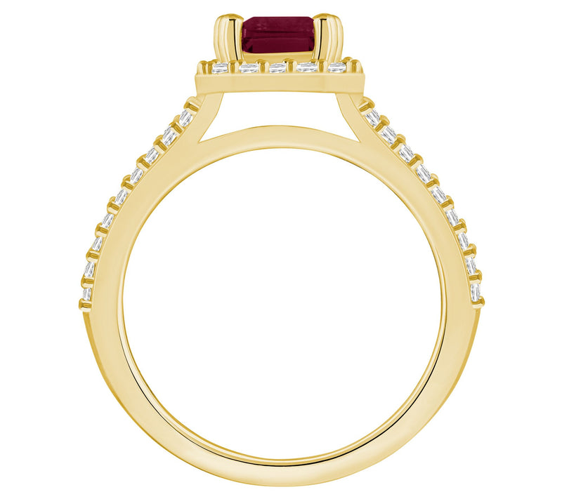 Affinity Gems Emerald Cut Gemstone & Diamond Ring, 14K Gold — View 12