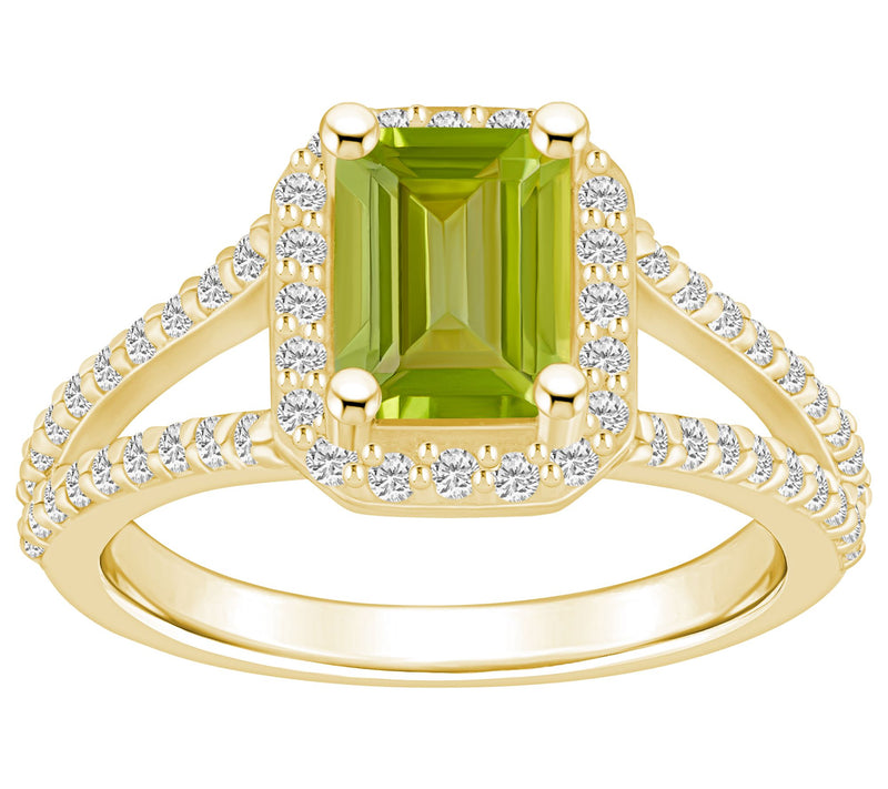 Affinity Gems Emerald Cut Gemstone & Diamond Ring, 14K Gold — View 17