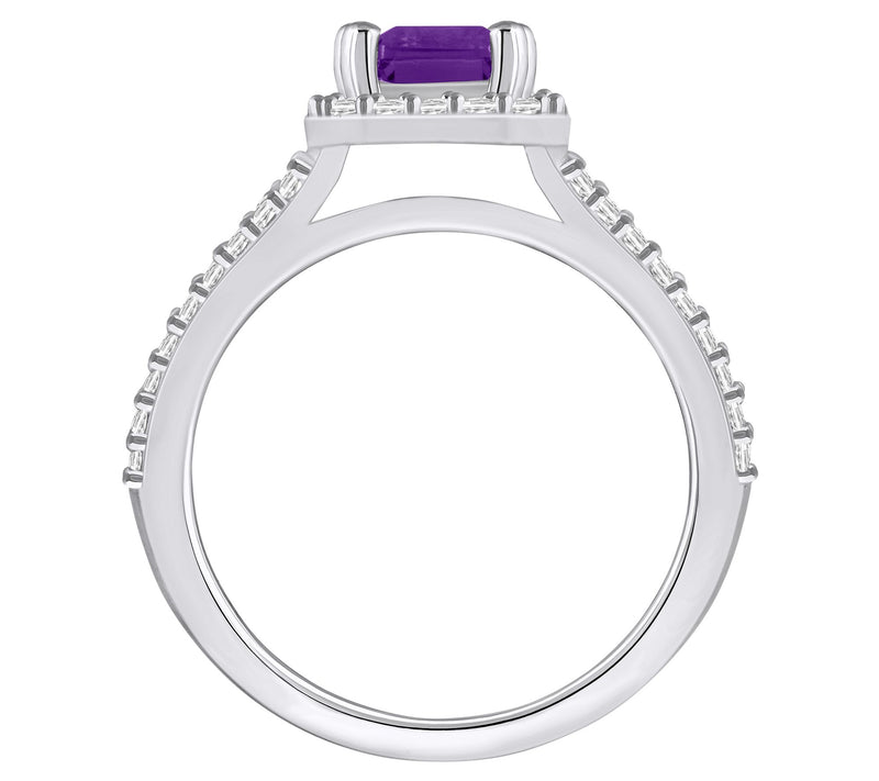 Affinity Gems Emerald Cut Gemstone & Diamond Ring, 14K — View 12