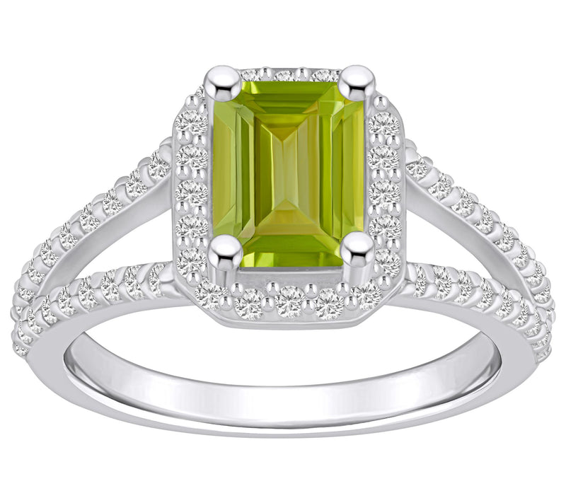 Affinity Gems Emerald Cut Gemstone & Diamond Ring, 14K — View 17