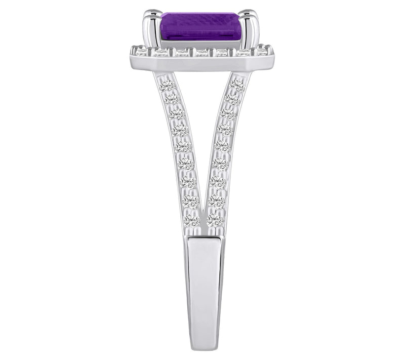 Affinity Gems Emerald Cut Gemstone & Diamond Ring, 14K — View 13