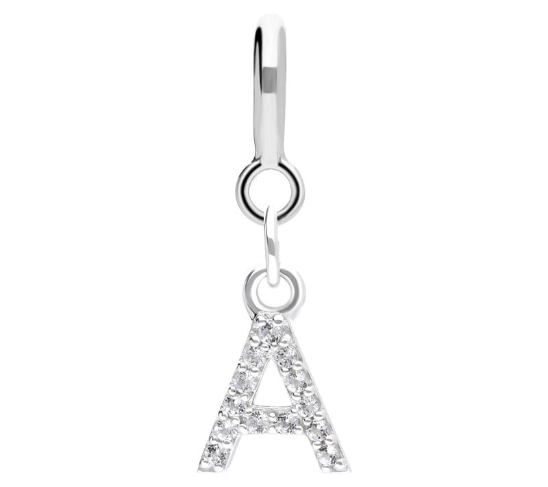 Elyse Ryan Sterling Silver White Topaz I nitialCharm — View 3