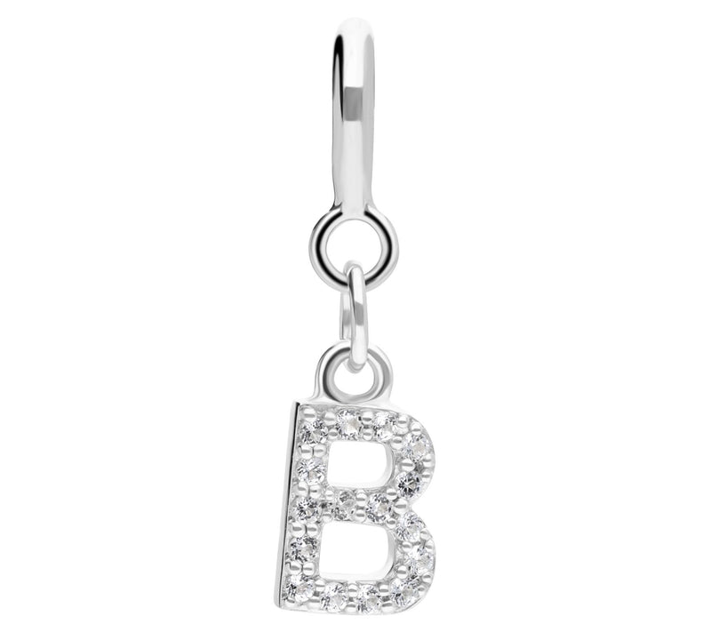 Elyse Ryan Sterling Silver White Topaz I nitialCharm — View 5