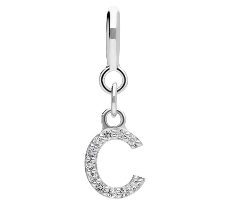 Elyse Ryan Sterling Silver White Topaz I nitialCharm — View 7