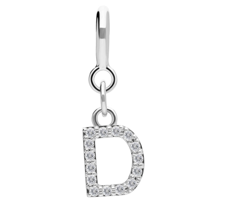 Elyse Ryan Sterling Silver White Topaz I nitialCharm — View 9