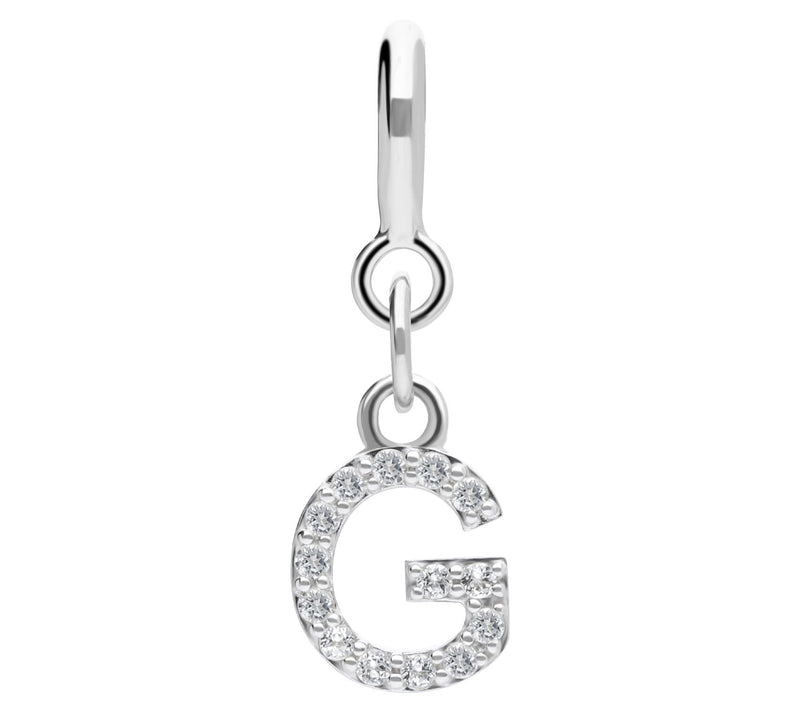 Elyse Ryan Sterling Silver White Topaz I nitialCharm — View 15