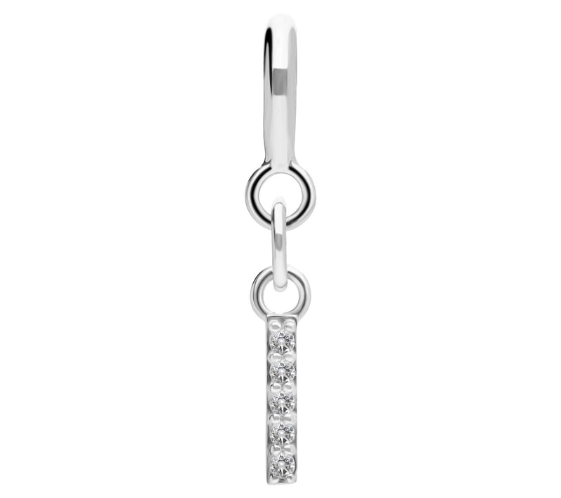 Elyse Ryan Sterling Silver White Topaz I nitialCharm — View 19
