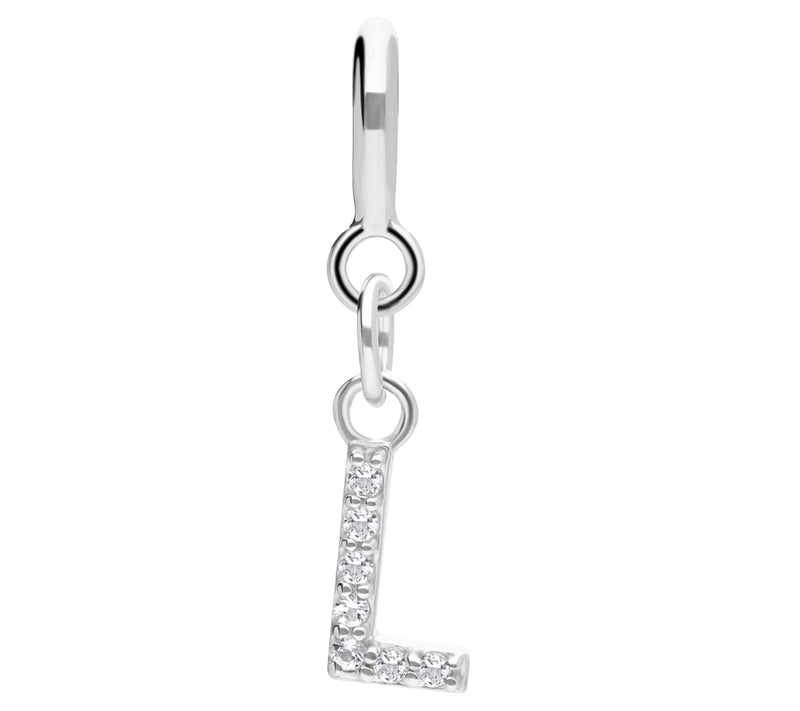 Elyse Ryan Sterling Silver White Topaz I nitialCharm — View 25
