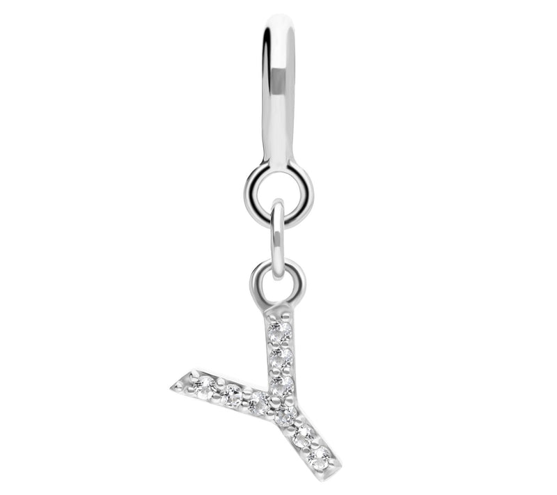 Elyse Ryan Sterling Silver White Topaz I nitialCharm — View 51